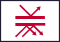 Pikselowany symbol w kolorze czerwonym i czarnym ze strzałkami.
